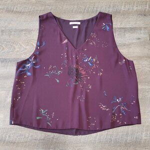BABATON | Aritzia V-Neck Blouse Tank Top Floral Pattern | Sz. L